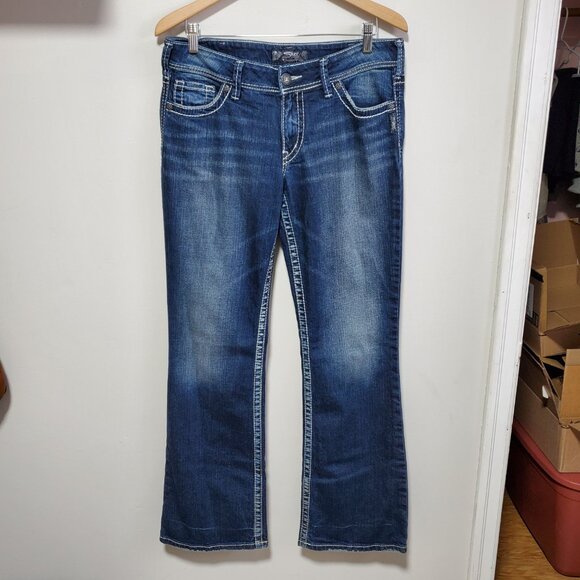 SILVER JEANS Suki Bootcut Jeans Stretch Mid-Rise Indigo Blue Women's 32 X 33" - Picture 2 of 15